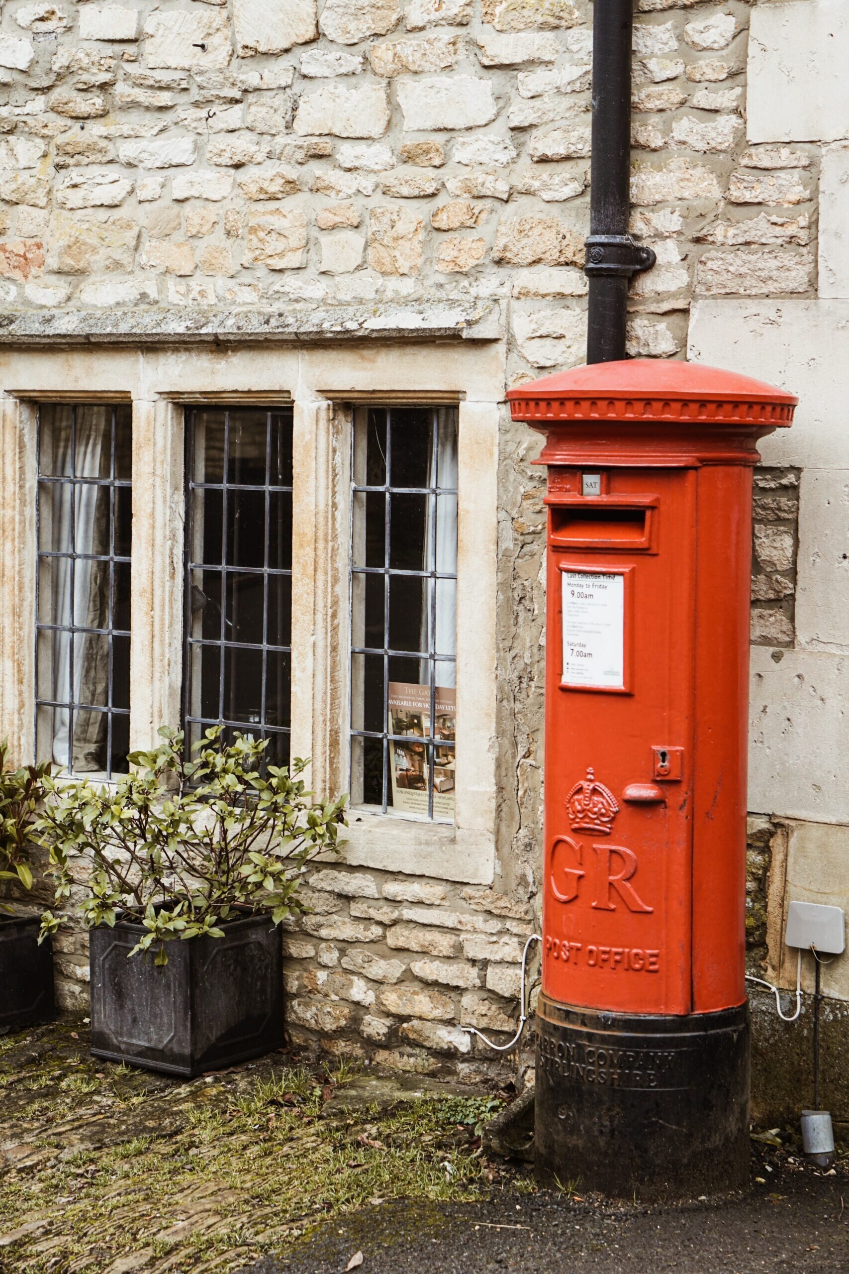 Traditional red post box