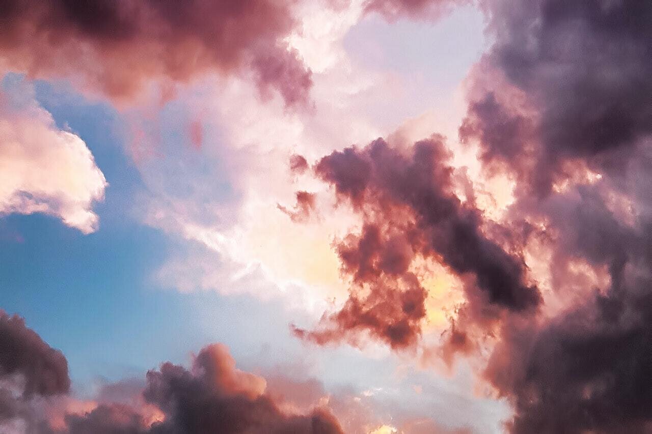 Sky with colourful clouds